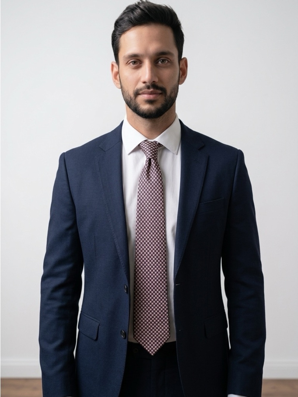 Protocol Brown Checkered Silk Tie | Classic Formal Style